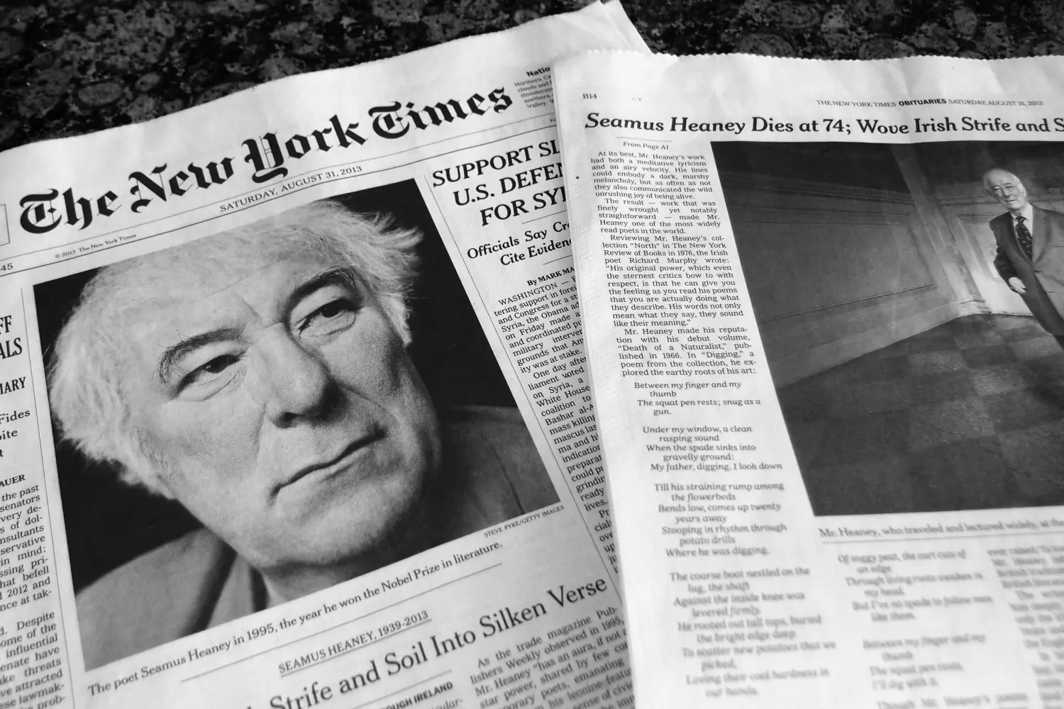 Seamus Heaney Obituary in the New York Times